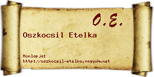 Oszkocsil Etelka névjegykártya
